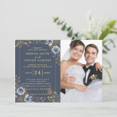 Invitation Jardin d'été Aquarelle Mariage floral (Debout devant)