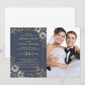 Invitation Jardin d'été Aquarelle Mariage floral (Devant / Derrière)