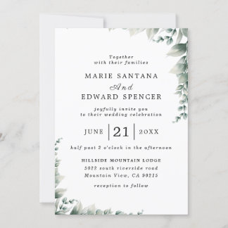 Invitation Jardin d'été Aquarelle Mariage floral