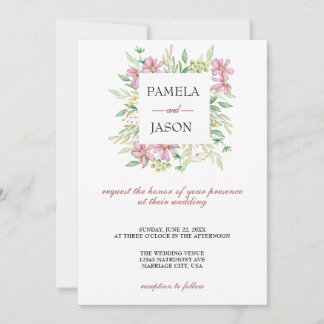 Invitation Jardin d'été Aquarelle mariage floral