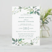 Invitation Jardin d'été Aquarelle Mariage floral (Debout devant)
