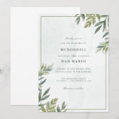 Invitation Jardin d'été Aquarelle Mariage floral (Devant / Derrière)