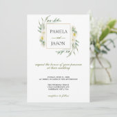 Invitation Jardin d'été Aquarelle mariage floral (Debout devant)