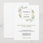 Invitation Jardin d'été Aquarelle mariage floral (Devant / Derrière)