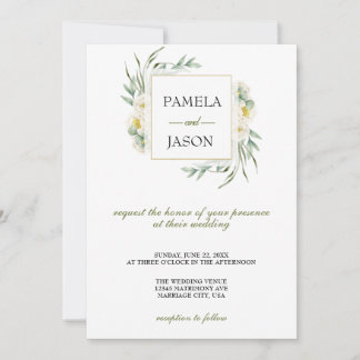 Invitation Jardin d'été Aquarelle mariage floral