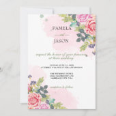 Invitation Jardin d'été Aquarelle mariage floral (Devant)