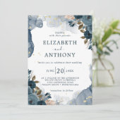 Invitation Jardin d'été Aquarelle Mariage floral (Debout devant)