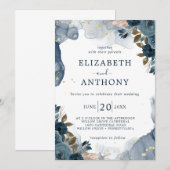 Invitation Jardin d'été Aquarelle Mariage floral (Devant / Derrière)