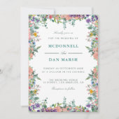 Invitation Jardin d'été Aquarelle Mariage floral (Devant)