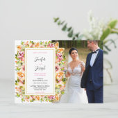 Invitation Jardin d'été Aquarelle Mariage floral (Debout devant)