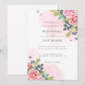 Invitation Jardin d'été Aquarelle Mariage floral (Devant / Derrière)