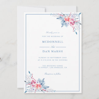 Invitation Jardin d'été Aquarelle Mariage floral
