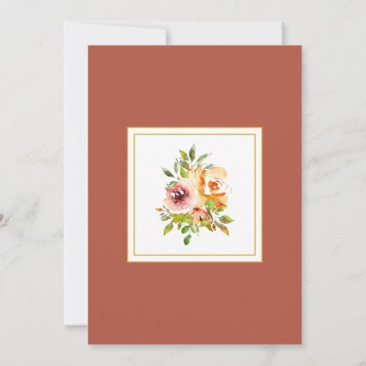 Invitation Jardin d'été Aquarelle Mariage floral (Dos)