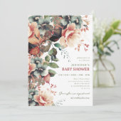 Invitation Jardin d'été bohème Fête de Baby shower Floral (Debout devant)