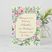 Invitation Jardin d'été fêté floral Anniversaire (Debout devant)