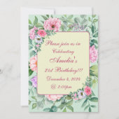 Invitation Jardin d'été fêté floral Anniversaire (Devant)