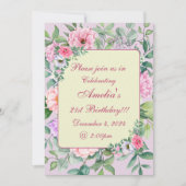 Invitation Jardin d'été fêté floral Anniversaire (Devant)