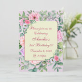 Invitation Jardin d'été fêté floral Anniversaire (Debout devant)