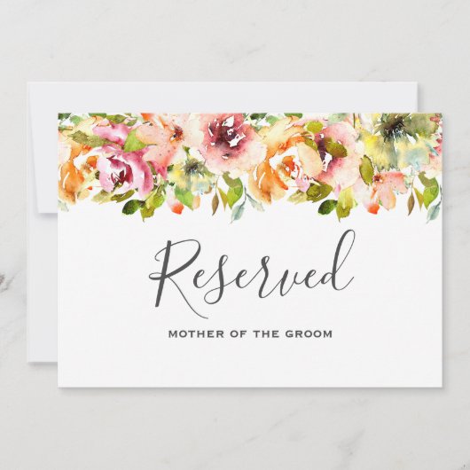 Invitation Jardin d'été Fleurs aquarelles Mariage (Devant)