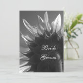 Invitation Jardin d'été noir blanc Mariage de tournesol (Debout devant)