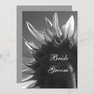 Invitation Jardin d'été noir blanc Mariage de tournesol