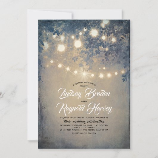Invitation Jardin d'été | Rustic Country Woodland Mariage (Devant)