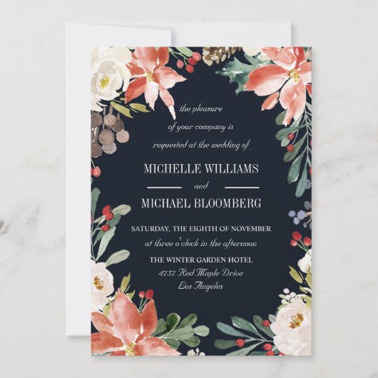 Invitation Jardin d'hiver | Mariage floral (Devant)