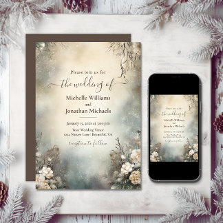 Invitation Jardin d'hiver romantique Mariage floral