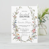 Invitation Jardin Ditsy Fleur sauvage Fête des mariées (Debout devant)