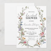 Invitation Jardin Ditsy Fleur sauvage Fête des mariées (Devant / Derrière)