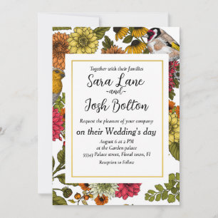 Invitation Jardin d'oiseaux et de fleurs 1