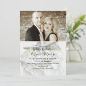 Invitation Jardin du bord de mer Photo blanche (Debout devant)