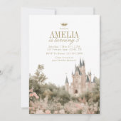 Invitation Jardin du Château de Princesse de Conte de Fées Fê (Devant)