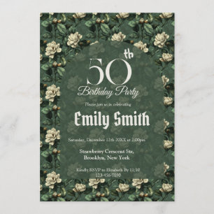 Invitation Jardin Élegant des Gardenias sur Mesure pour Anniv