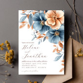 Invitation Jardin Elégant Dusty Blue Terracotta Mariage