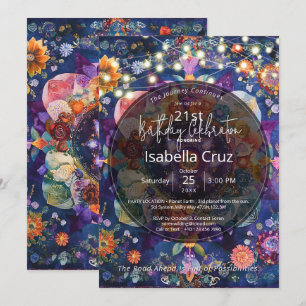 Invitation Jardin en mouvement Conception de mandala floral