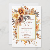 Invitation Jardin en terre cuite orange brûlé Mariage élégant (Devant)