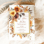 Invitation Jardin en terre cuite orange brûlé Mariage élégant