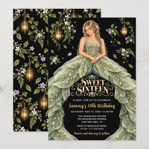 Invitation Jardin Enchanté Anniversaire Sweet Sixteen