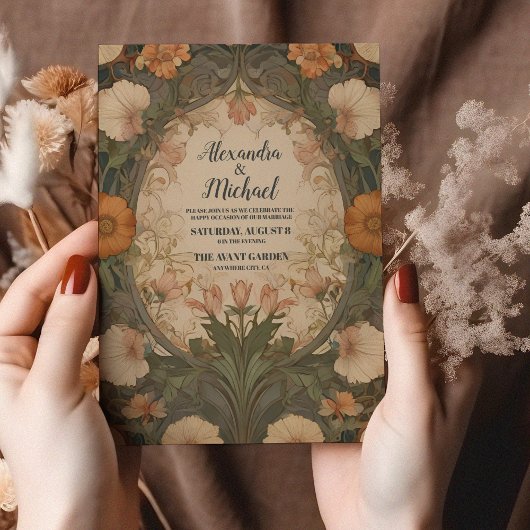 Invitation Jardin enchanté Art nouveau Mariage