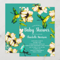 Jardin enchanté colibris et Baby shower floral