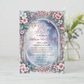 Invitation Jardin enchanté dans le Baby shower du printemps (Debout devant)