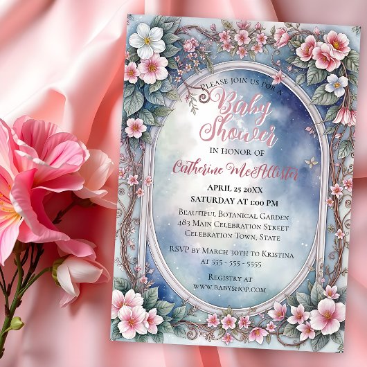 Invitation Jardin enchanté dans le Baby shower du printemps