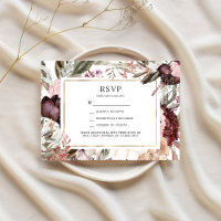 Jardin enchanté élégant Floral Boho RSVP Invitati