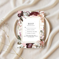 Jardin enchanté élégant Floral Boho RSVP Invitati