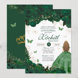 Invitation Jardin enchanté Emerald Quinceanera