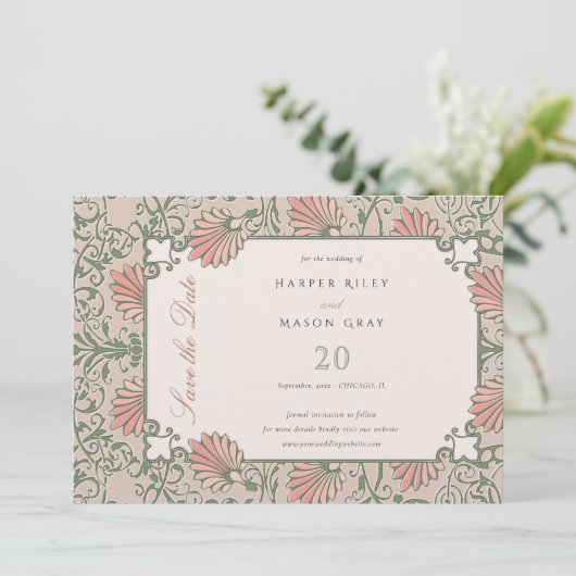 Invitation Jardin enchanté Enregistrer le Mariage date (Debout devant)