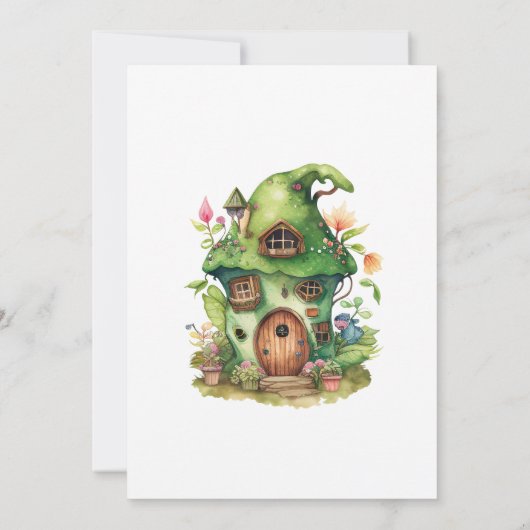 Invitation Jardin enchanté Fée Anniversaire Bois (Dos)