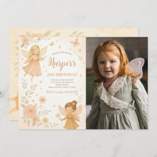 Invitation Jardin enchanté Fée Anniversaire Photo