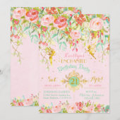 Invitation Jardin enchanté Fée Étincelle Anniversaire (Devant / Derrière)